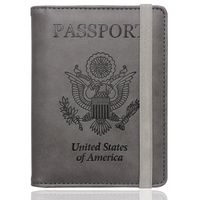WALNEW RFID Passport Holder Cover Traveling Passport Case (Gray)