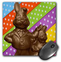 3D Rose"Chocolate Father and Son Bunnies" Matte Finish Mouse Pad - 8 x 8" - mp_42925_1