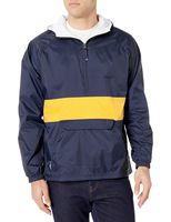 Charles River Apparel Wind & Water-Resistant Pullover Rain Jacket (Reg/Ext Sizes), Navy/Gold, L