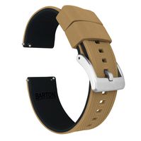 18mm Khaki Tan/Black - Barton Elite Silicone Watch Bands - Quick Release - Choose Strap Color & Width
