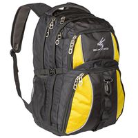 Exos Backpack, (Laptop, Travel, School or Business) Urban Commuter (Black with Yellow Trim)