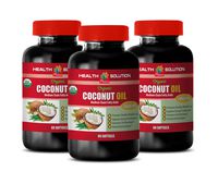 Weight Loss Supplements for Women - Coconut Oil Organic 2000 MG - Medium Chain Fatty ACIDS - Coconut Oil Capsules for Hair Growth - 3 Bottles 180 Softgels