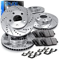 For 2005-2010 Honda Odyssey Front Rear Drill/Slot Brake Rotors Kit + Ceramic Pads