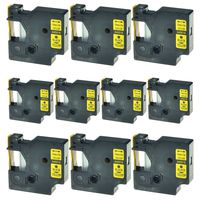 SuperInk 10PK Black on Yellow Label Tape Compatible for DYMO D1 45018 S0720580 (1/2Inch x 23Feet) LabelManager 120P 210D 260P 360D 420P Series Printer