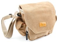 DURAGADGET Light Brown Medium Sized Canvas Carry Bag - Compatible with Canon VIXIA R52 | R500 | R50 | Legria Mini X& Legria HF R406 Camcorders