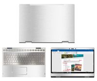 decalrus - Protective Decal for HP Envy X360 15M-BP011DX / 15M-BQ121DX (15.6" Screen) Laptop Silver Texture Brushed Aluminum Skin case Cover wrap BAhpENVY15_BP011dxSilver