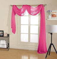 Decotex Premium Quality Sheer Voile Scarf Valance for Home & Event Designs (37" X 216", Hot Pink)