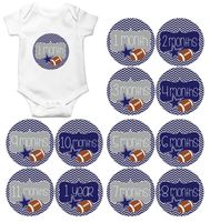 Gift Set of 12 Round Keepsake Photography Monthly Baby Stickers with Dallas Texas Cowboys Football MOSB099