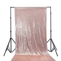 Zdada 4Ft W by 7.5FT H Sparkly Rose Gold Sequin Backdrop Curtain for Wedding Halloween Thanksgiving Day Christmas