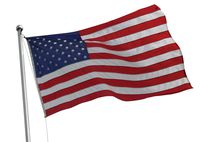 Vestil AFL-25 Nylon United States Flag, 6' Width, 4' Height