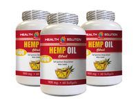 Mood Enhancer Supplements for Men - Hemp Oil Extract 900 mg - Hemp Oil for Anxiety and Sleep - 3 Bottles 180 Softgels