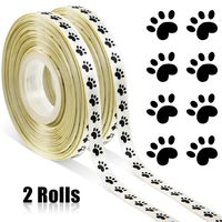 2 Rolls Paw Print Grosgrain Ribbon Satin Ribbon Rolls for Dog Paw Print Party Ornaments Gift Wrap Decor, 3/8 Inch by 50 Yard