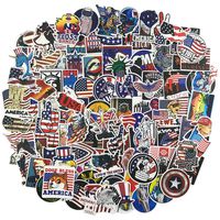 100pcs Pack American President Water Bottle Stickers, Vinyl Laptop Travel Case Computer Wall Skateboard Motorcycle Phone Bicycle Luggage Guitar Bike Stickers Decal