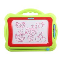 Magnetic Drawing Board Kids | 4 Color Zone Erasable Magna Doodle Pad Educational Sketching Boys Girls 3 Years Up - Green and Red