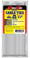 Pro Tie N8LD1000 8.1-Inch Light Duty Standard Cable Tie, Natural Nylon, 1000-Pack