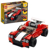 LEGO Creator 3in1 Sports Car Toy 31100 Building Kit, New 2020 (134 Pieces)