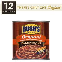BUSH'S BEST Original Baked Beans, 16 Ounce Can (Pack of 12), Canned Beans, Baked Beans Canned, Source of Plant Based Protein and Fiber, Low Fat, Gluten Free