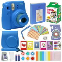 Fujifilm Instax Mini 9 Camera Cobalt blue Accessory kit for kids Fuji Instax Mini 9 Camera Includes Instant camera Fuji Instax Film 20 pack Instax Case with strap Instax Album + Frames lenses and more