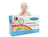 MOM EASY Baby Disposable Diaper Sacks Waste Bags with Handles, 200 Counts, Unscented