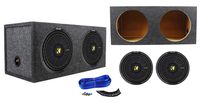 (2) KICKER 44CWCS124 CompC 12" 1200 Watt Car Subwoofers+Sealed Sub Box Enclosure