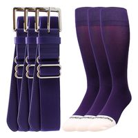 MadSportsStuff Pro Line Baseball Socks and Belt Combo (Purple 3 Pack, Medium)