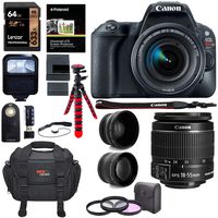 Canon EOS Rebel SL2 DSLR Camera, EF-S 18-55mm STM, Sandisk 64GB Memory Card, Telephoto, Wide Angle Lens, Filter Kit and Accessory Bundle