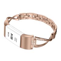 Wearlizer Replacement for Fitbit Charge 2 Bands for Women Metal Bangle/Bracelet/Assesories/Straps/Wrist Band for Fitbit Charge hr 2 Women Small Large Polished-Rose Gold