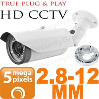 USG Ultra HD BNC Coaxial 5MP 2592×1944 Bullet Security Camera : 2.8-12mm Vari-Focal Lens : Weather & Vandal-Proof : 42x IR LEDs 130ft Night Vision : AHD CCTV Format : Business Grade