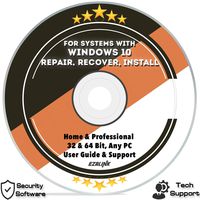Ezalink Disc for Windows 10 Repair Recovery Install Restore Boot Fix DVD | 32 & 64 Bit Systems Home & Professional All Brands w/ AntiVirus and Support