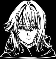 KyokoVinyl Violet Evergarden - Violet Anime Decal Sticker for Car/Truck/Laptop (5.5" x 5.8") (White)