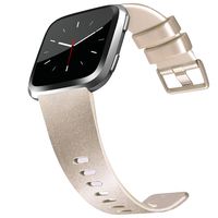 Tobfit Sport Bands Compatible with Versa/Versa Lite/SE, Soft TPU Wristbands Accessories for Women Men, Shiny Champagne Gold, Large