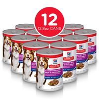 Hill's Science Diet Canned Dog Food, Adult 7+, Savory Stew with Beef & Vegetables, 12.8 oz, 12 Pack