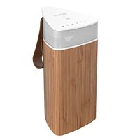 Fluance Fi20 High Performance Portable Wireless 360 Degree Speaker with Omni-Directional Sound, Bluetooth aptX Enhanced Audio, Wood Cabinet, 24 Hour Battery, Speaker Phone, Accent Light (Lucky Bamboo)