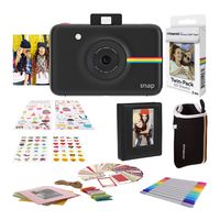 Polaroid Snap Instant Digital Camera (Black) with 2x3ʺ Premium Photo Paper 20-Pack, Neoprene Pouch, Zink Paper Unique Colorful Stickers & Photo Album Accessories