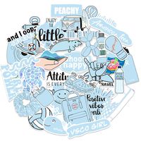 Stickers for Water Bottles Blue VSCO Stickers Personalized Computers Laptop Skins Waterproof Vinyl Decals for Hydro Flask Bike Guitar iPad，Best Gift Rewards for Kids 50 Pack