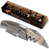 Barvivo Professional Waiters Corkscrew This Bottle Opener for Beer and Wine Bottles is Used by Waiters, Sommelier and Bartenders Around The World. Made of Stainless Steel and White Resin.