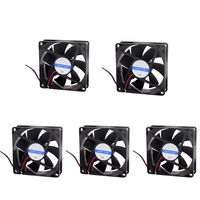 LDEXIN 5pcs DC 24V 0.25A Vanes Square Ball Bearing Cooler 7 Blades Black Case Fan 92mm x 92mm x 25mm