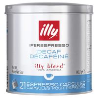 illy Coffee, iperEspresso Capsule, Decaffeinated Medium Roast Espresso Pod, 100% Arabica Bean Signature Italian Blend, Premium Gourmet Roasted Decaf, Compatible with illy iperEspresso Machines (21 ct)