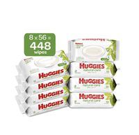 Huggies Natural Care Fragrance Free Baby Wipes,448 Total Wipes 56 Count (Pack of 8)