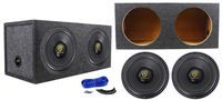 (2) Rockville W12K9D4 12" 8000 Watt Car Subwoofers + Sealed Sub Box Enclosure