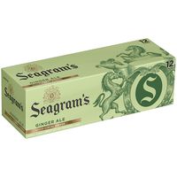 Seagrams Ginger Ale Soda Soft Drinks Fridge Pack Cans, 12 fl oz, 12 Pack