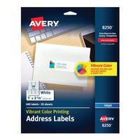 Avery Address Labels For Ink Jet Printers  8250 (20 Sheets)