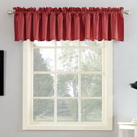 Sun Zero Barrow Energy Efficient Rod Pocket Curtain Valance, 54" x 18", Coral