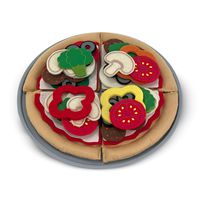 Melissa & Doug Felt Play Food Pizza Set (Pretend Play, Easy to Clean, Includes Play Ideas, 42 Durable Pieces, Great Gift for Girls and Boys - Best for 3, 4, 5, 6, and 7 Year Olds)
