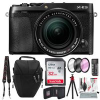 Fujifilm X-E3 Mirrorless Digital Camera w/XF 18-55mm Lens (Black) with 32GB and Xpix Cleaning Kit Bundle