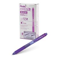 Pentel 0.5mm EnerGel-X Retractable Liquid Gel Pen with Needle Tip and Violet Ink, Box of 12 (BLN105-V)