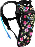 Sojourner Rave Hydration Pack Backpack - 2L Water Bladder Included for Festivals, Raves, Hiking, Biking, Climbing, Running and More (Small) (Floral Traditional)