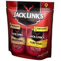 Jack Link's Beef Jerky Variety Pack, 9 Count (1.25 oz Bags) - Variety Pack Includes Original and Teriyaki Beef Jerky - Great for Lunch Boxes, Good Source of Protein - 96% Fat Free, No Added MSG
