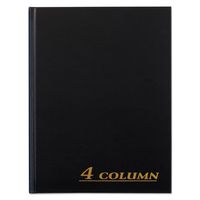 Adams ARB8004M Account Book, 4 Column, Black Cover, 80 Pages, 7 X 9 1/4