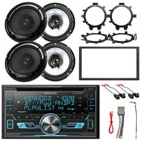 Kenwood 2-DIN Bluetooth CD AM/FM USB Car Audio Receiver, 4x 6.5" Speakers, 4x Speaker Wire Harness, 4x Speaker Mounting Brackets, Dash Kit, Stereo Harness, Antenna Adapter (Select 2000-2008 Vehicles)
